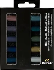 [Rembrandt] Soft Pastel Micro Set, 10-Piece Half Sticks, Dark Shades Selection