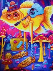 Jim Mazza One Fish Band Art Print Signed Numbered Of 50 Poster Classic Edition