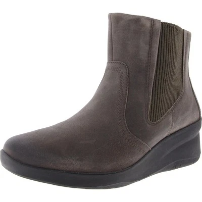 Clarks Womens SUTTYN RAE Gray Zipper Ankle Boots 8 Wide (C,D,W) BHFO 9352