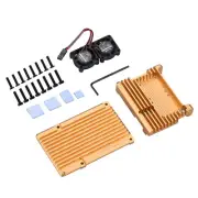 Metal Armor Case Shell Box W/ Dual Fan Heatsink For Raspberry Pi 4 Model B 4B V