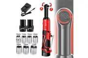 OZNALA Rechargeable 18V Electric Cordless Ratchet Gun 100N.m 3/8Inch Right Angle Wrench