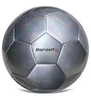 Barocity Soccer Ball with Cool Reflective Rainbow Hex Pattern - Silver Size 4