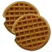 Waffle Wood Car Coaster Gift Set fit Car & Truck Cup Holder