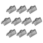 100Pcs Ribbon Crimp Clamp Ends 10mm Cord End Clasp for DIY Craft Metallic Black