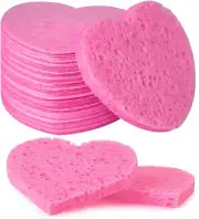 Spunspon Facial Sponges Compressed Natural Cellulose Sponge Heart Shape Face ...