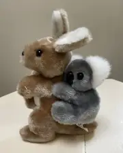 Grab A Jumbuck Australian Souvenir Plush Kangaroo with a Baby Koala On its Back