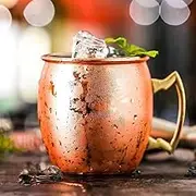 Moscow Mule Copper Mugs - 530ml/17.9oz with Copper Straws Handmade Stainless Steel Mug with Copper Coating Outside,for Drinking Cup Set Home, Kitchen, Bar Drinkware Helps Keep Drinks Colder/125