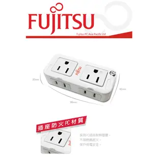 FUJITSU富士通電源轉接壁插(PE4T301) 3孔/2座+ 2孔/2座 過載自動斷電設計