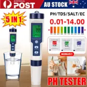 5 in1 Digital Monitor Water Tester Pen PH Meter TDS EC Temperature Salinity Test