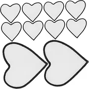 Veemoon 10Pcs Blank Sublimation Patch Iron Appliques for DIY Crafts Heart Shaped Non Woven Patches for Clothes Hats and Accessories Durable and Reliable for Use
