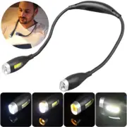 LED Neck Reading Light Bendable Arms LED Book Light Flexible Flashlight Recharge