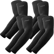 4 Pairs Arm Sleeves, Sun Protection Sports Compression Sleeves for Men Women