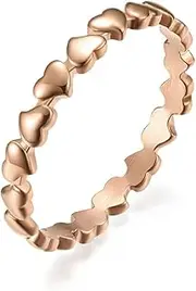 [Generic] 3mm Simple Heart Shape Stackable Women's Ring, Fashionable Stainless Steel Women's Ring