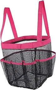 [AKOOSY] Mesh Shower Caddy Tote Bag for Women Students Large Capacity Travel Basket with Compartments Portable Organizer for Beach College Dorms Gym Use