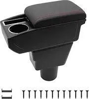 YJYWZH Car Armrest Box for Chevy Chevrolet Spark 2016-2022 Auto Accessories Center Console Leather Arm Rest Double-Layer Storage Space with Cup Holder, Red Thread