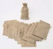 Lot OF12 Burlap Color Drawstring Pouch Gift Bags 4x6 Inch