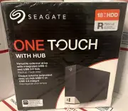 Seagate One Touch 18 TB Hub Desktop External Hard Drive HDD USB-C USB 3.0 Ports.