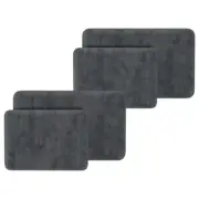 Gray 4-Piece Memory Foam Bathmats with Microfiber Top - Non-Slip Absorbent Rug S