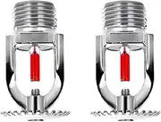 2 Pcs Fire Sprinkler Head - 1/2" NPT, 155℉(68°C) Upright, Copper Chrome, K80 Fast Response for Factory, Mall, Warehouse