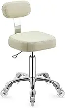 Saddle Stool,360° Swivel Rolling Saddle Stools,Saddle Chairs Support Ergonomic for Studio(with backrest)