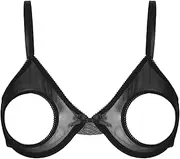 [Loodgao] Women's 1/4 Cups Bras Self Bra Lingerie Brassiere Sheer Underwire Push Up Bralette Underwear