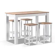 Outdoor Balmoral 4 Seater Teak Top And Aluminium Patio Bar Setting