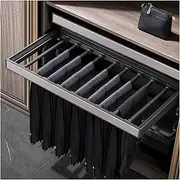 Wardrobe Drawer Trouser Rack with Buffer System, Multi-functional Retractable Trouser Rack Pull-Out Closet Scarf Jeans Storage Sliding Rail, Adjustable Width FANDIAO