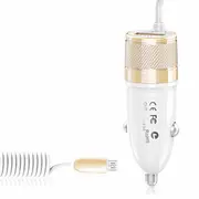 HOCO UCM01 DC12-24V Car USB Charger 2.4A for Android Phone 5129 WHITE&GOLD