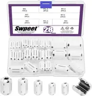 Swpeet 28Pcs 5 Sizes White Clip-on Ferrite Ring Core with Toroid Core Assortm...