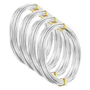 16.4ft Aluminum Wire, 4pcs Jewelry Craft Wire 2mm 12 Gauge Wire, Silver Tone