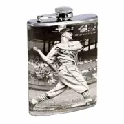 Stan Musial St. Louis Cardinals Flask D86 8oz Stainless Steel Black & White hit
