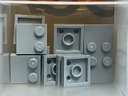 LEGO Parts - Light Bluish Gray Tile 2 x 2 w Studs on Edge - No 33909 - QTY 10