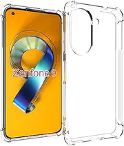 USTIYA Case for ASUS Zenfone 9 / Zenfone 10 Clear TPU Four Corners Protective Cover Transparent Soft