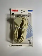 RCA TP237 25 Foot Duplex Modular Phone Line Cord - IVORY- 2 LINE JACK CORD -4PIN