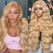 Loyom Honey Blonde Lace Front Wig Human Hair 27# Colored Human Hair Lace Front Wigs 13x4 Body Wave Glueless Lace Front Wigs Human Hair 200 Density 22 Inch
