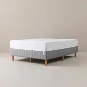 Zinus Double Bed Base Ensemble 40cm - Good Design Award Winner - Grey Fabric Quick Snap Mattress Foundation Metal Steel Frame
