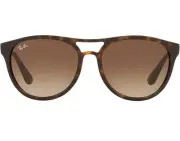 Ray-Ban Brad RB4170 865/13 Round Aviator Sunglasses Matte Havana Gradient Brown