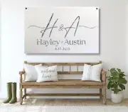 Personalized canvas art tarp. Grommet hung Custom Canvas Rustic Farmhouse sign.