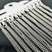 12 or 72 BULK pcs Silver Plated Curb Chain, 18" inches Pre-made - US Seller