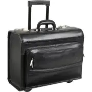 Amerileather 1854-0 Leather Rolling Computer Friendly Catalog Case Black