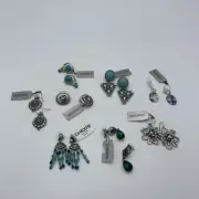 Lot Of 8 Pair Chicos Earrings Turquoise Rhinestone Shell Original MSRP $162 NWT