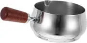 HEALSOPTHY Sauce Cup with Wooden Handle Condiment Container Reusable Dipping Bowl for Butter Dressings and Sauces for Restaurants and Family Dining