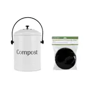 5L Kitchen Bench Compost Bin with 6 Replacement Activated Carbon Filters