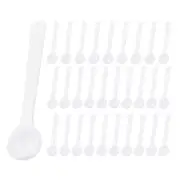 30 Pcs Measuring Spoon with Short Handle, Teaspoon (1g) Plastic Scoops, White