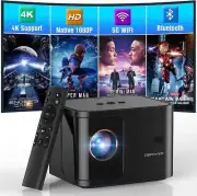 5G WiFi Mini Bluetooth Projector 4K Support, 300 ANSI HD 1080P Portable Video