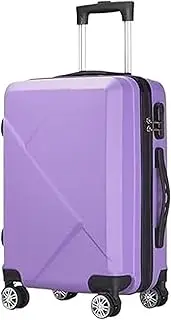 [Habrur] Checked Luggage Carry On Luggage Luggage Hardcase Suitacse with Spinner Wheels Lightweight Hardshell Suitcase with Wheels Luggage Suitcase (Color : Purple, Size : 20in)