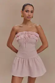 Jennie Ruffle Off Shoulder Top - Ballet Pink