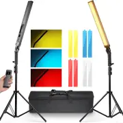 NEEWER Upgraded LED Video Light Stick & 2.4G Remote Control Kit, 2 Packs Hand...
