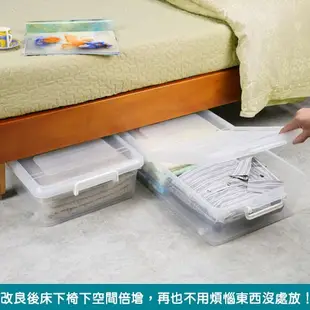 KEYWAY 真心良品 水晶雙掀蓋式床下扁收納整理箱35L-台灣製 (3.6折)