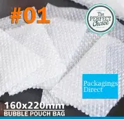 Bubble Wrap Bag 200pcs 160 x 220mm Clear Bubble Liner Pouch #01 A5 C5